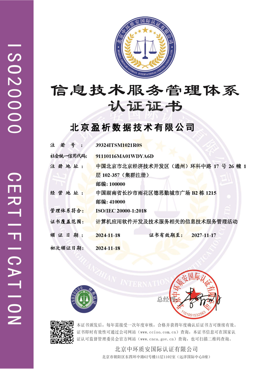 ISO20000质量管理体系认证