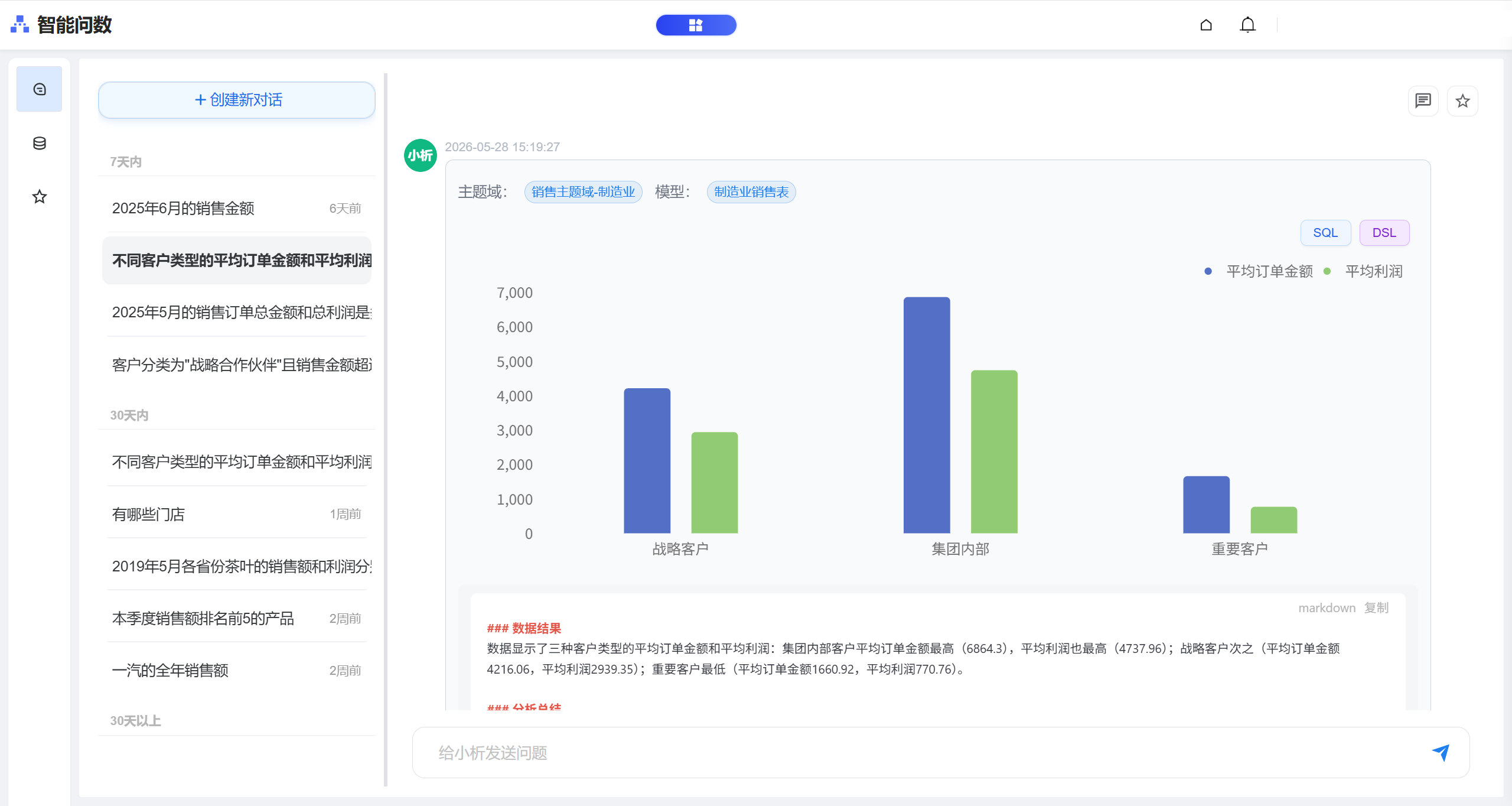 AI问数模块示意图